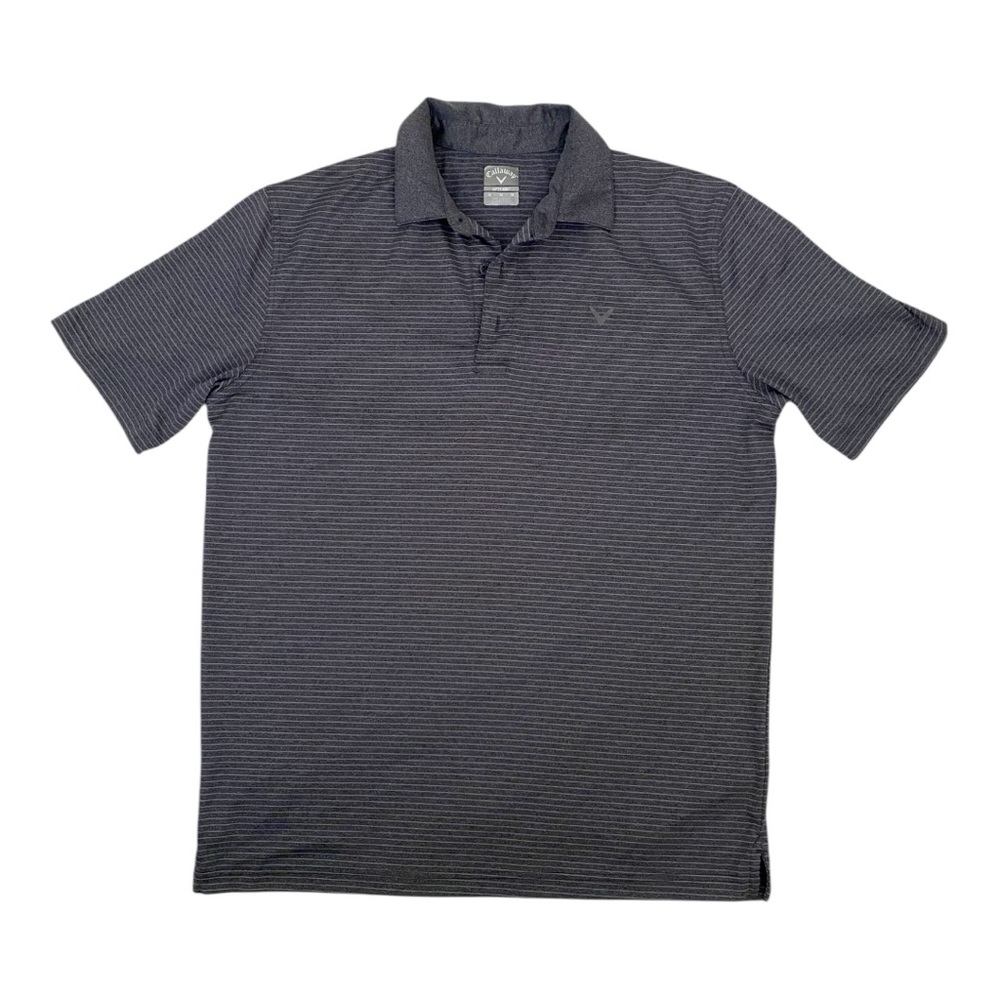 Callaway Opti Dri Gray Striped Polo Golf Shirt Men’s Medium